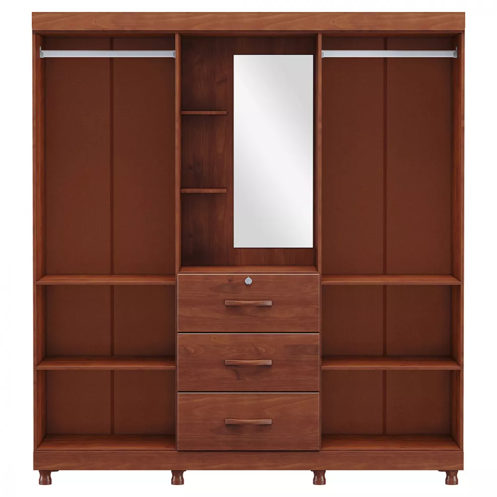 Image 2 of 4 of Guarda Roupa Finestra Bronze Capela 4 Portas 3 Gavetas