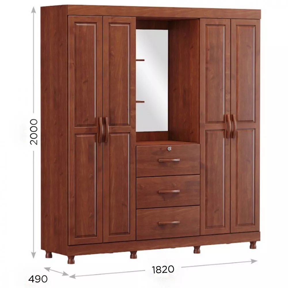 Image 3 of 4 of Guarda Roupa Finestra Bronze Capela 4 Portas 3 Gavetas