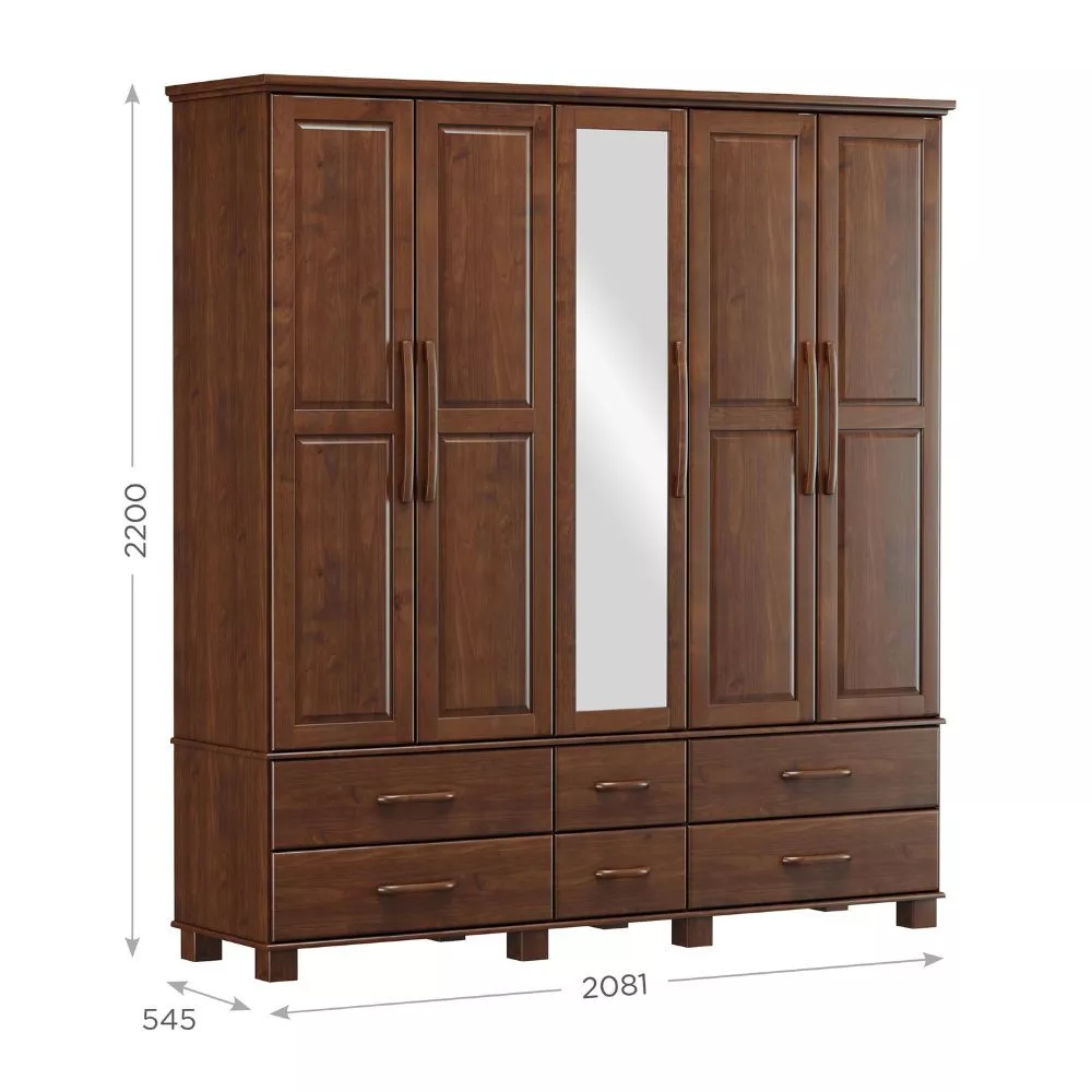 Image 2 of 4 of Guarda Roupa Finestra Ouro 5 Portas 6 Gavetas