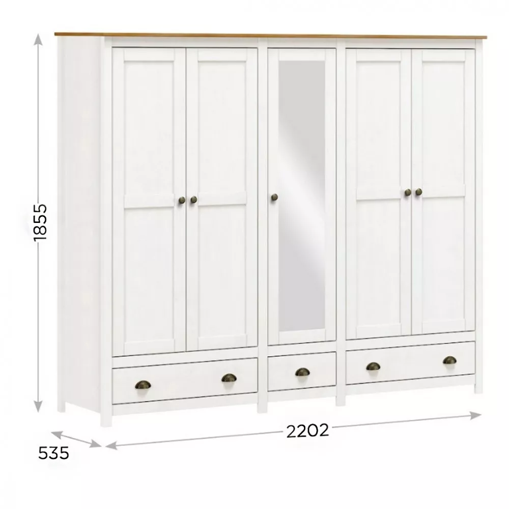Image 2 of 4 of Guarda Roupa Finestra Topázio 5 Portas 3 Gavetas
