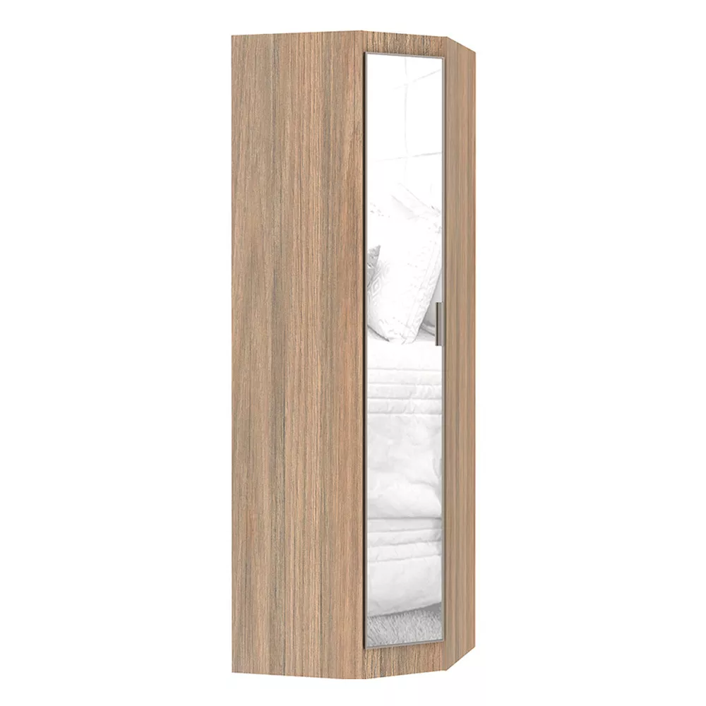 Image 0 of 4 of Guarda Roupa Modulado Canto Diagonal 1 Porta com Espelho 70cm Slim Luciane Móveis