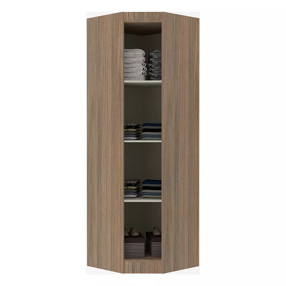 Image 1 of 4 of Guarda Roupa Modulado Canto Diagonal 1 Porta com Espelho 70cm Slim Luciane Móveis