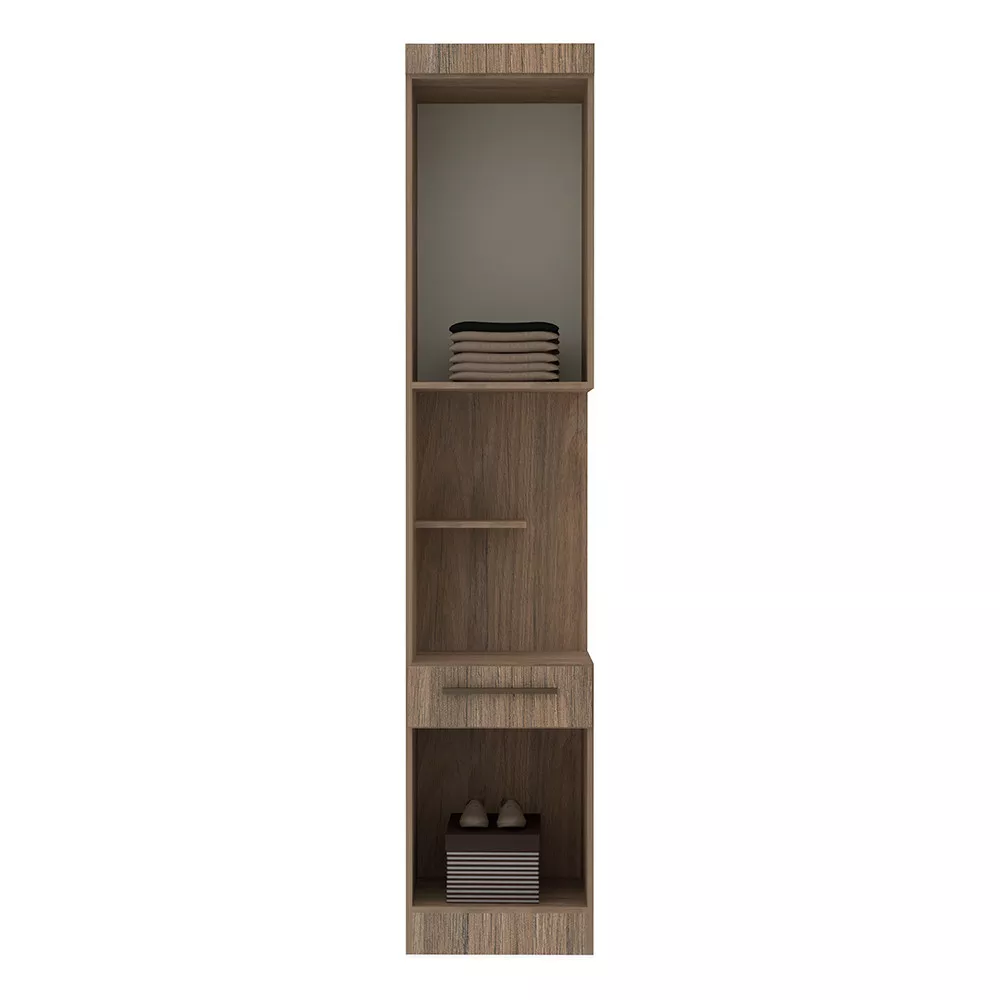 Image 1 of 8 of Guarda Roupa Modulado Mesa de Cabeceira Alta 1 Porta 1 Gaveta 45cm Slim Luciane Móveis