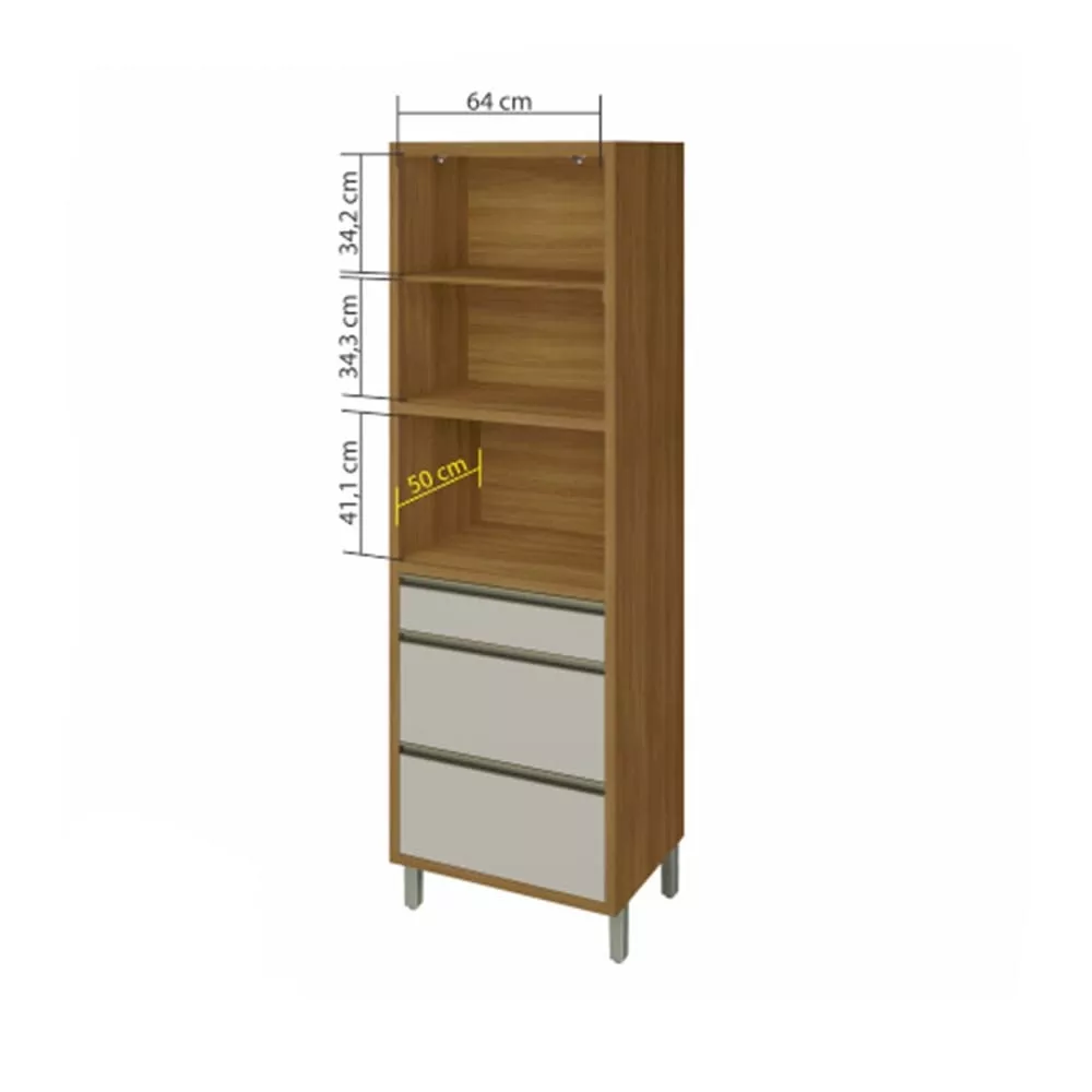 Image 2 of 4 of Paneleiro 2 Portas 3 Gavetas Nesher Baronesa 70cm Mdf