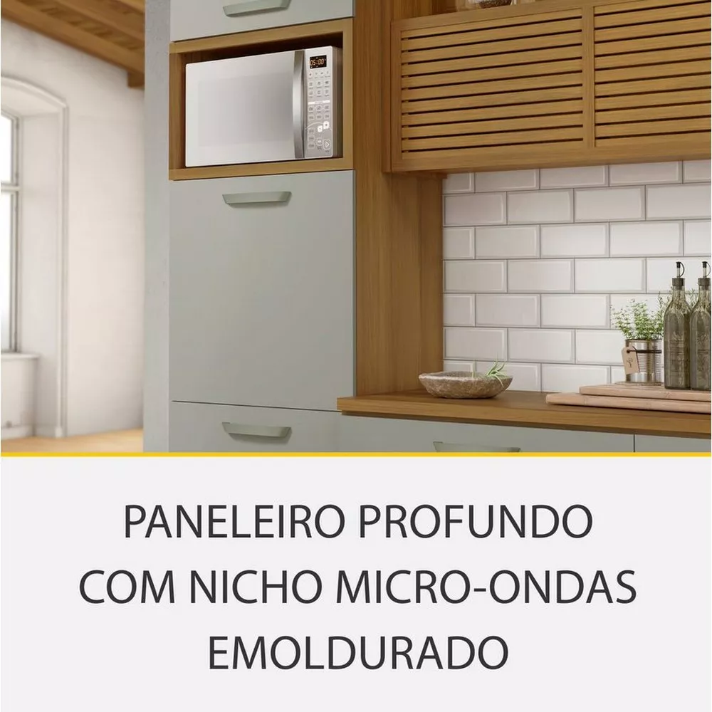 Image 9 of 16 of Cozinha 5 Peças Ripado 2 Paneleiros Princesa 100 MDF Nesher