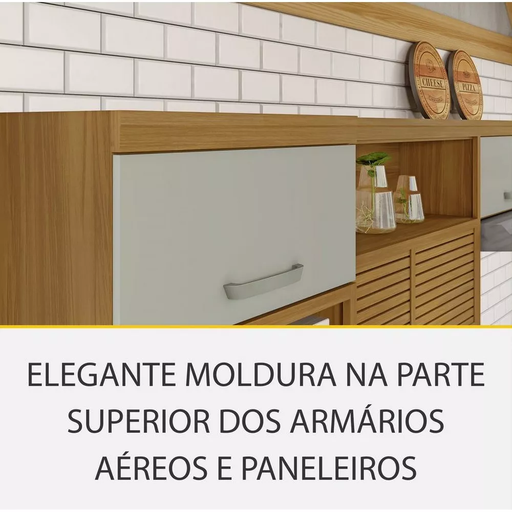 Image 12 of 16 of Cozinha 5 Peças Ripado 2 Paneleiros Princesa 100 MDF Nesher