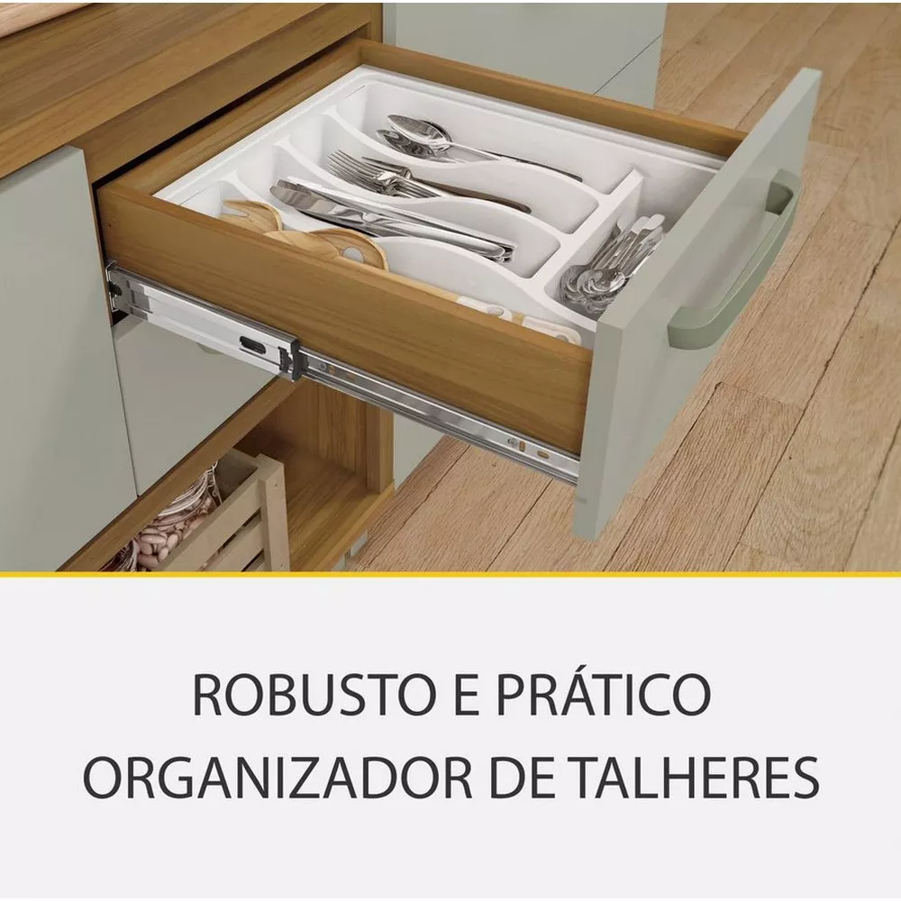 Image 13 of 16 of Cozinha 5 Peças Ripado 2 Paneleiros Princesa 100 MDF Nesher