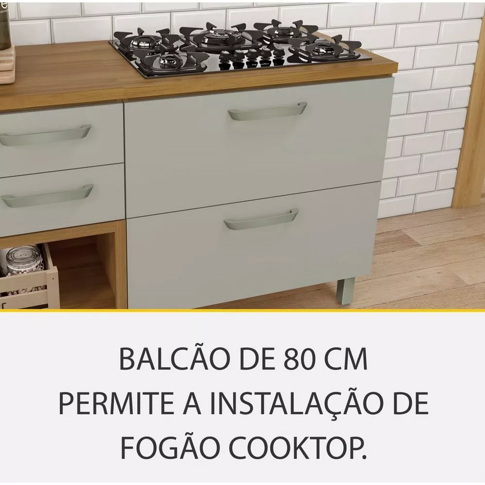 Image 14 of 16 of Cozinha 5 Peças Ripado 2 Paneleiros Princesa 100 MDF Nesher