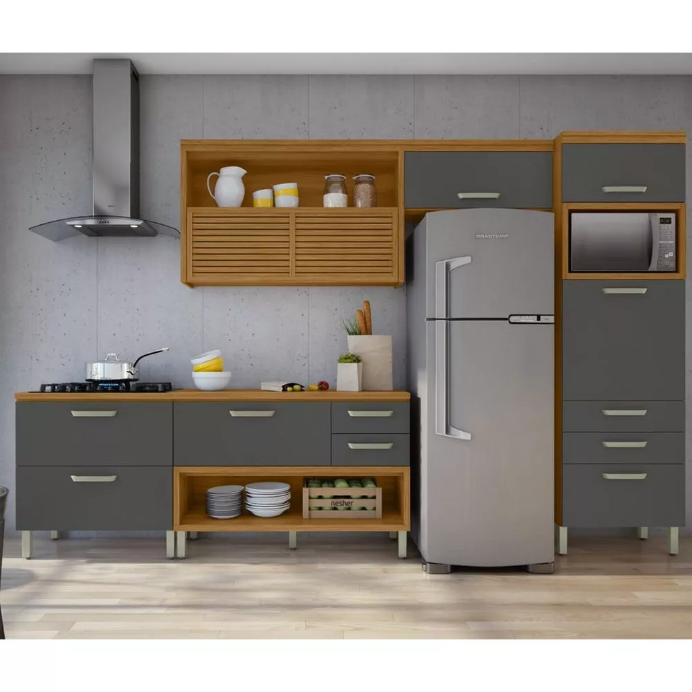 Image 0 of 15 of Cozinha 4 Peças Ripado Paneleiro Princesa 100 MDF Nesher