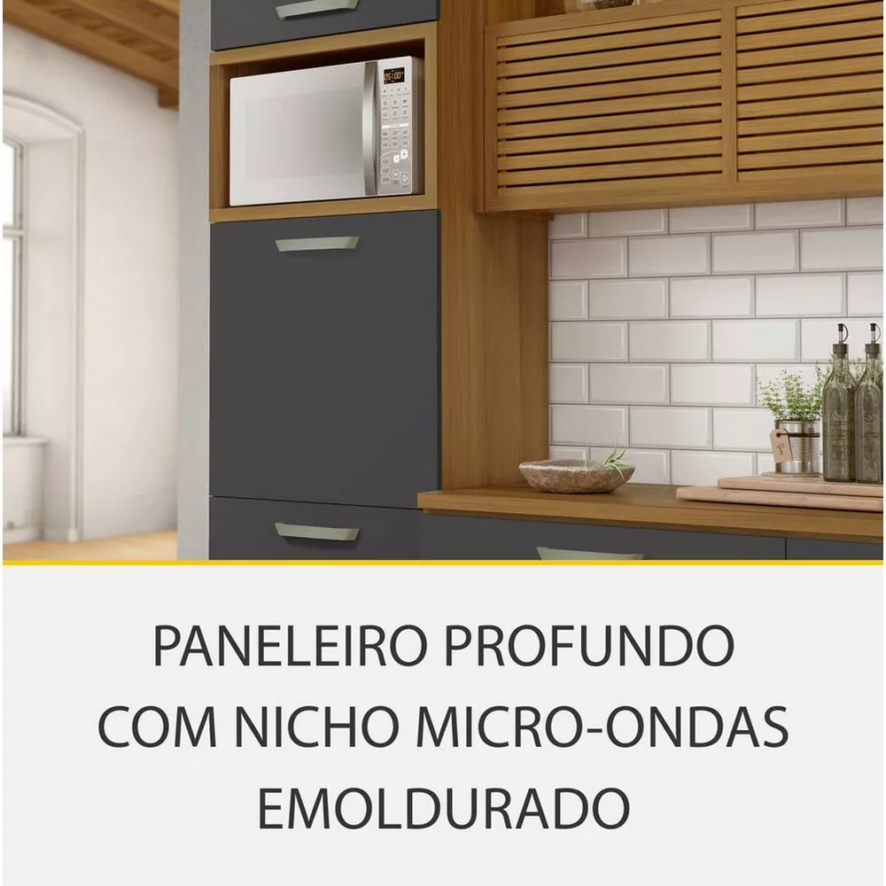 Image 8 of 15 of Cozinha 4 Peças Ripado Paneleiro Princesa 100 MDF Nesher