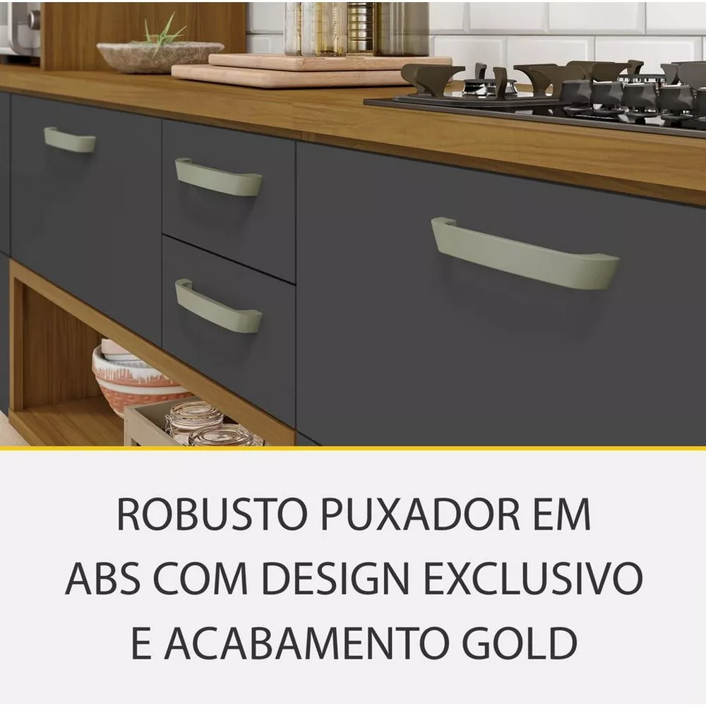 Image 9 of 15 of Cozinha 4 Peças Ripado Paneleiro Princesa 100 MDF Nesher