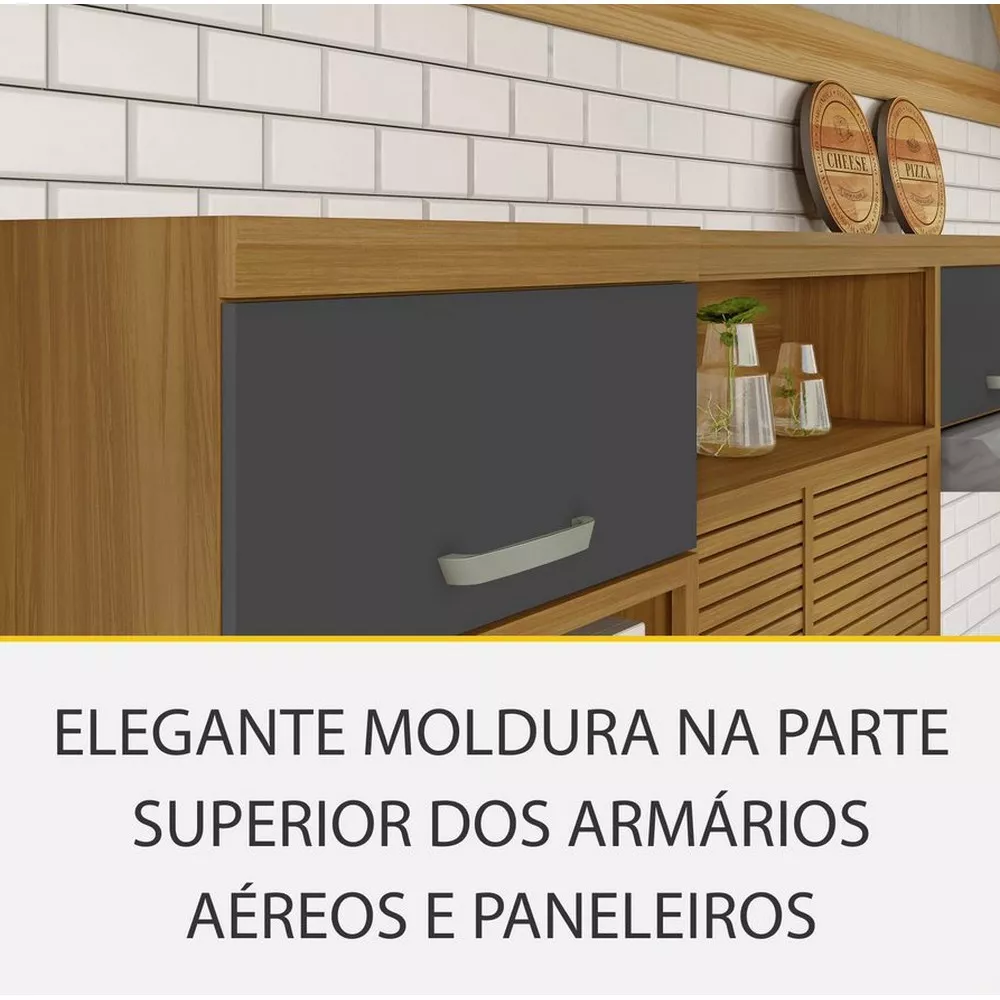 Image 10 of 15 of Cozinha 4 Peças Ripado Paneleiro Princesa 100 MDF Nesher