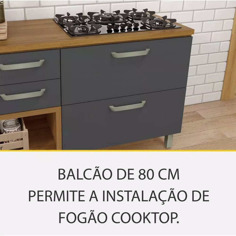 Image 13 of 15 of Cozinha 4 Peças Ripado Paneleiro Princesa 100 MDF Nesher