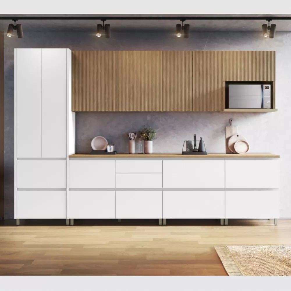 Image 0 of 15 of Cozinha 7 Peças Nesher Rainha Ripado 100 Mdf