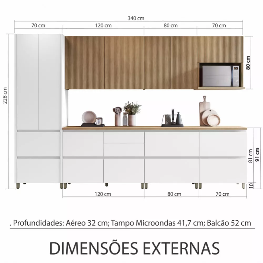 Image 2 of 15 of Cozinha 7 Peças Nesher Rainha Ripado 100 Mdf
