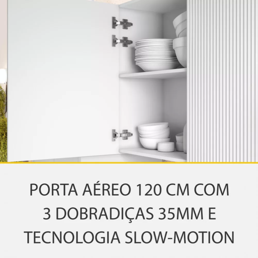 Image 6 of 15 of Cozinha 7 Peças Nesher Rainha Ripado 100 Mdf