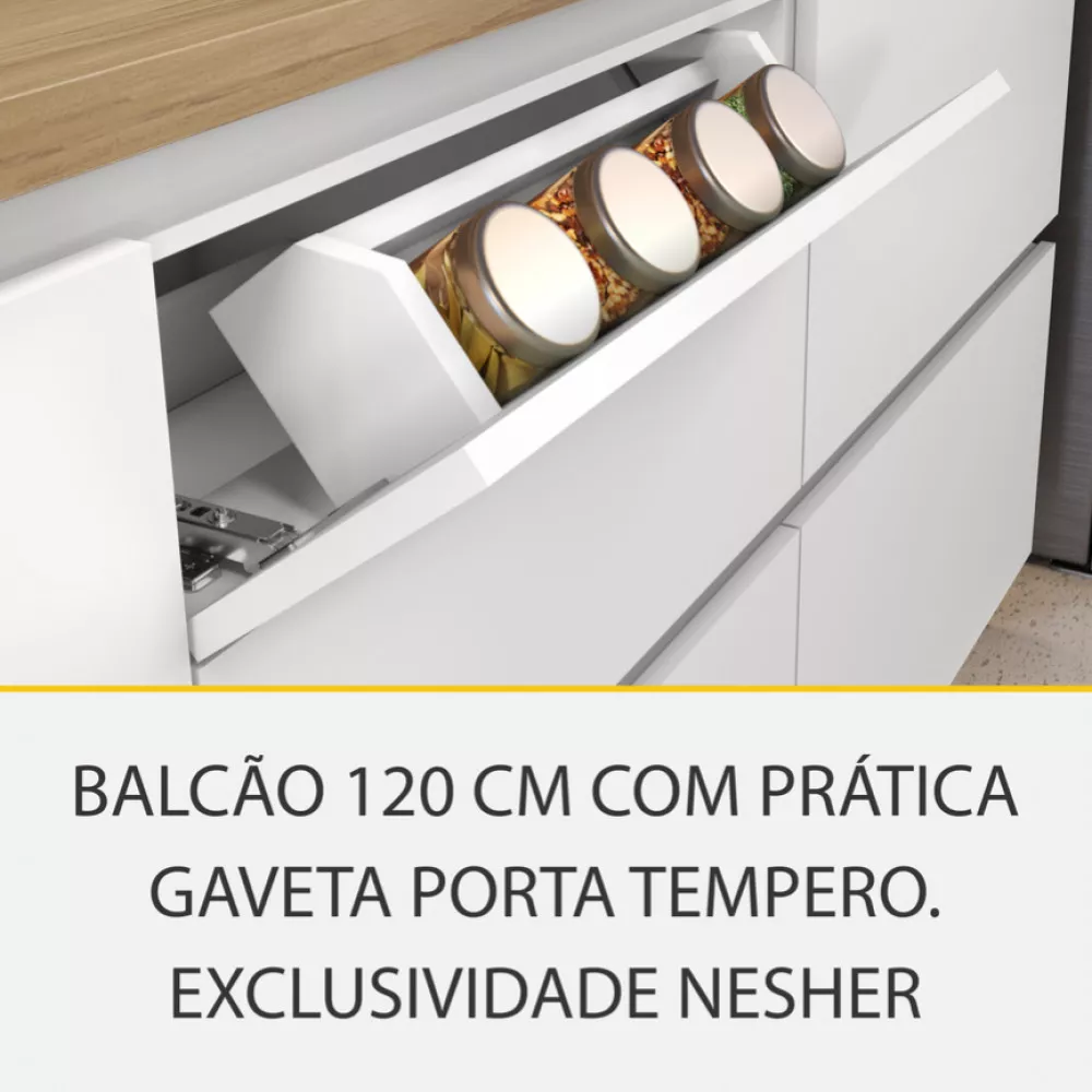 Image 9 of 15 of Cozinha 7 Peças Nesher Rainha Ripado 100 Mdf