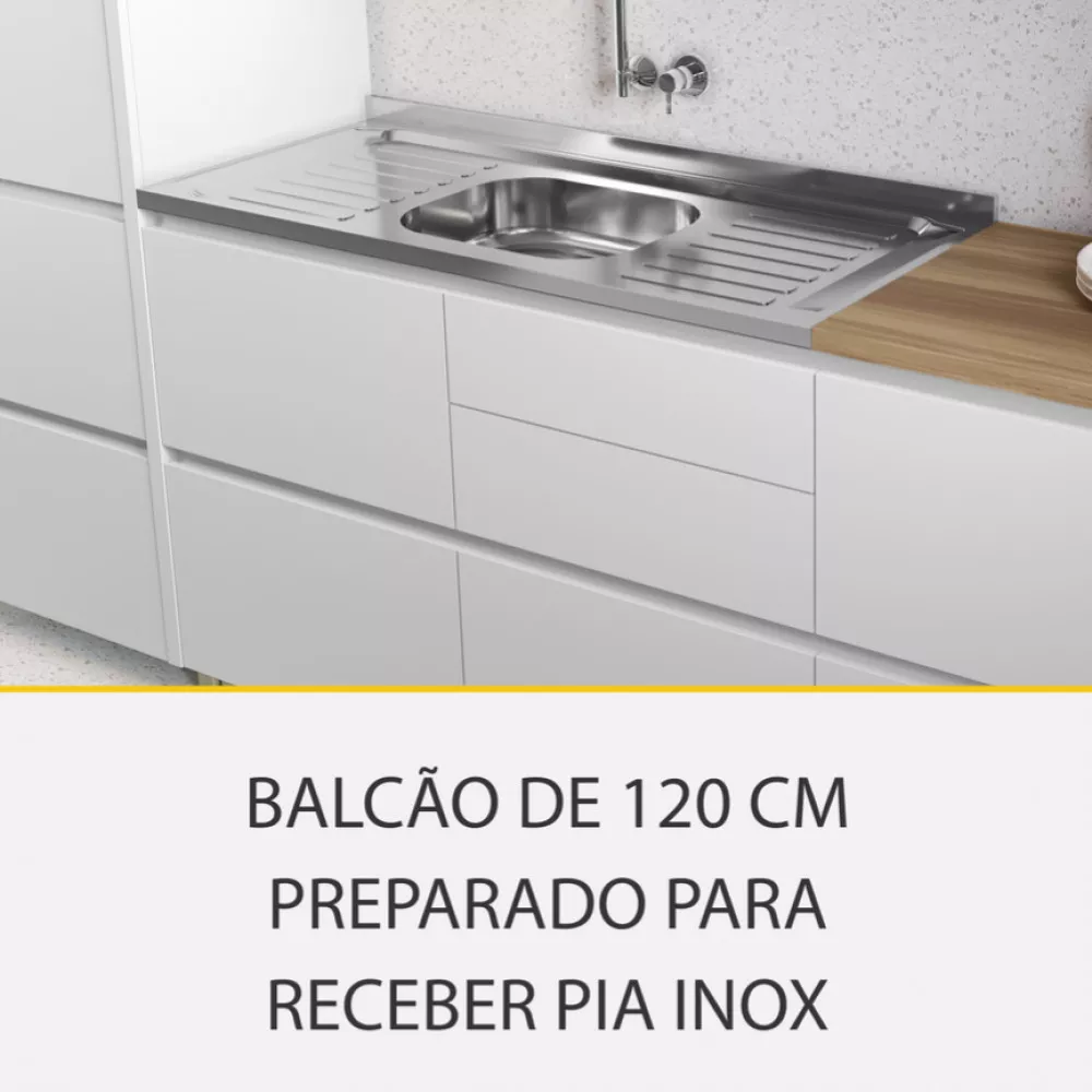 Image 13 of 15 of Cozinha 7 Peças Nesher Rainha Ripado 100 Mdf