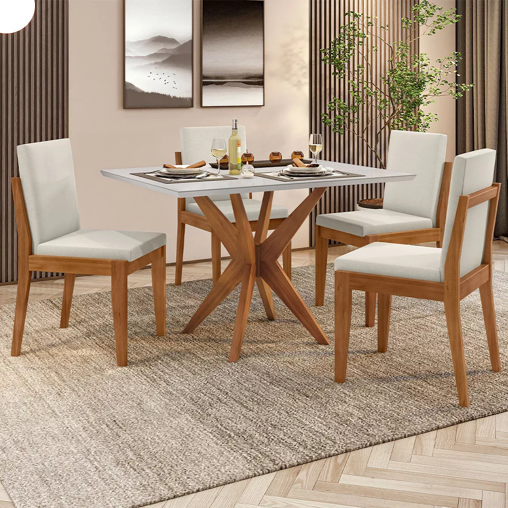 Image 0 of 9 of Conjunto Mesa Donna Com 4 Cadeiras Lady Nesher