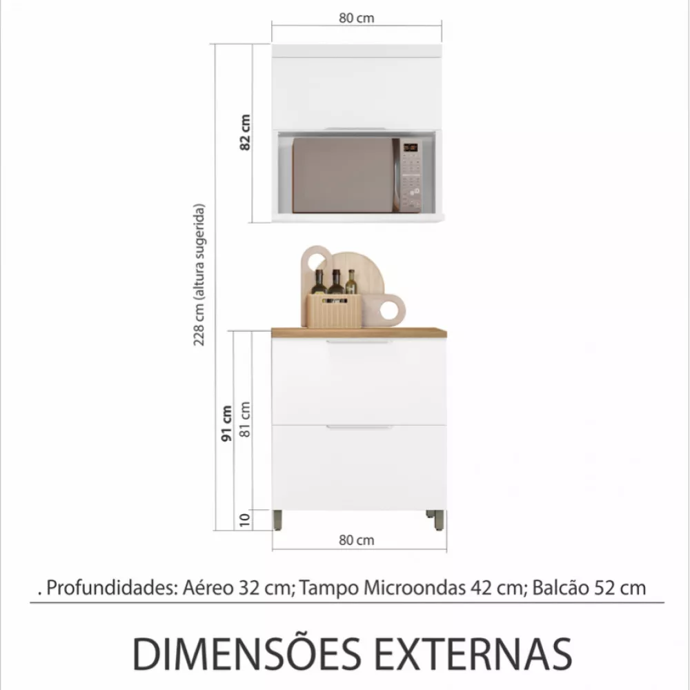 Image 2 of 8 of Cozinha 2 Peças Nesher Marquesa Ripado 100 Mdf