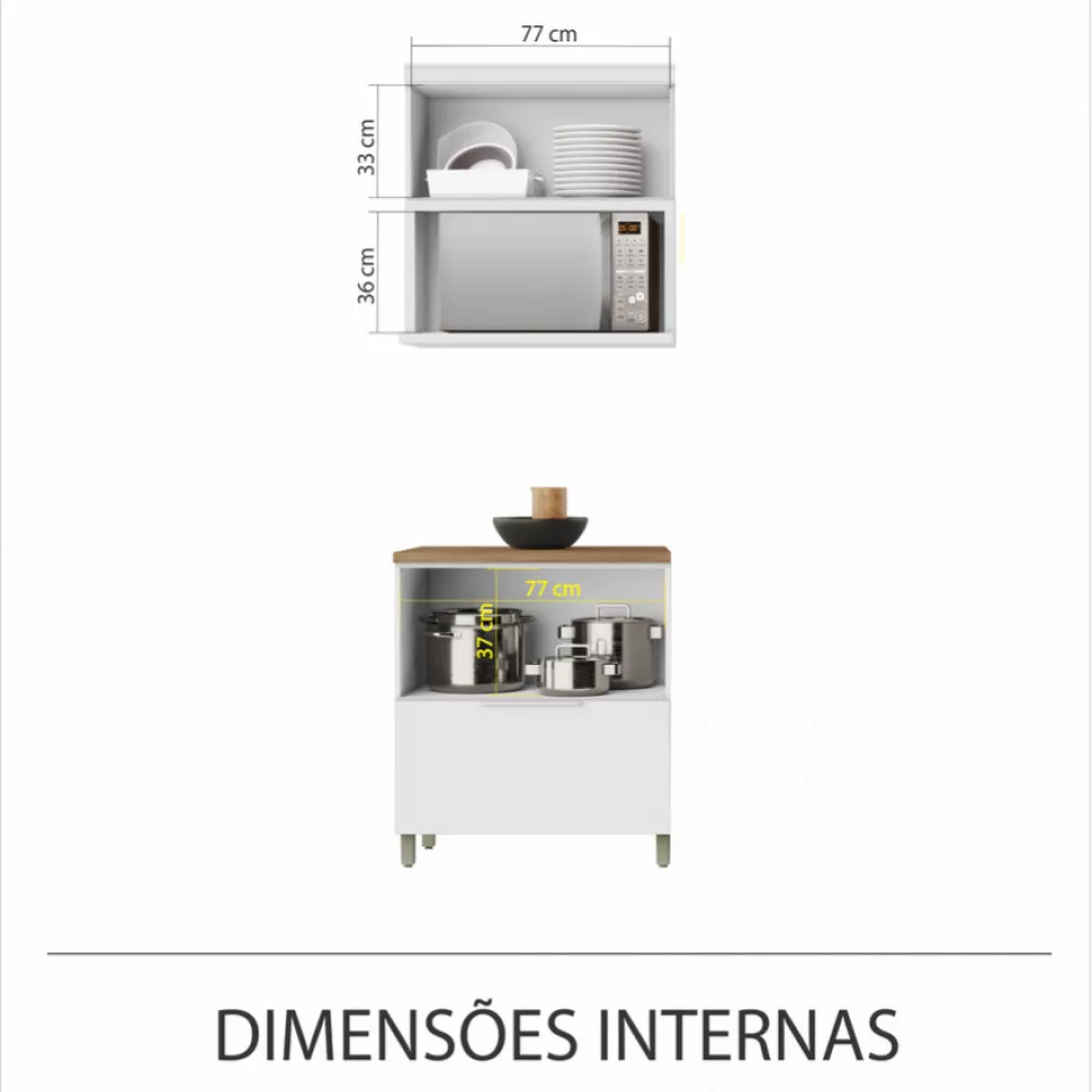 Image 3 of 8 of Cozinha 2 Peças Nesher Marquesa Ripado 100 Mdf