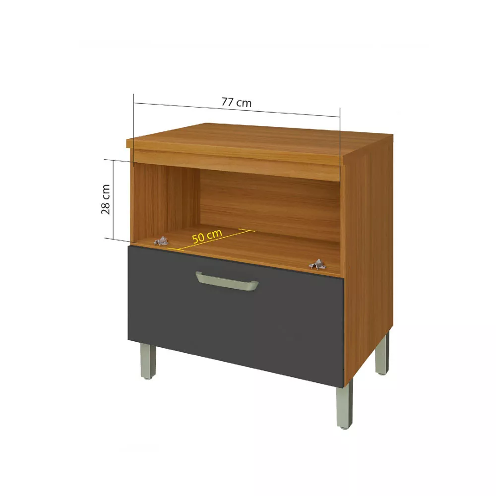 Image 2 of 4 of Balcão 1 Porta 1 Gaveta Nesher Princesa 80cm Mdf