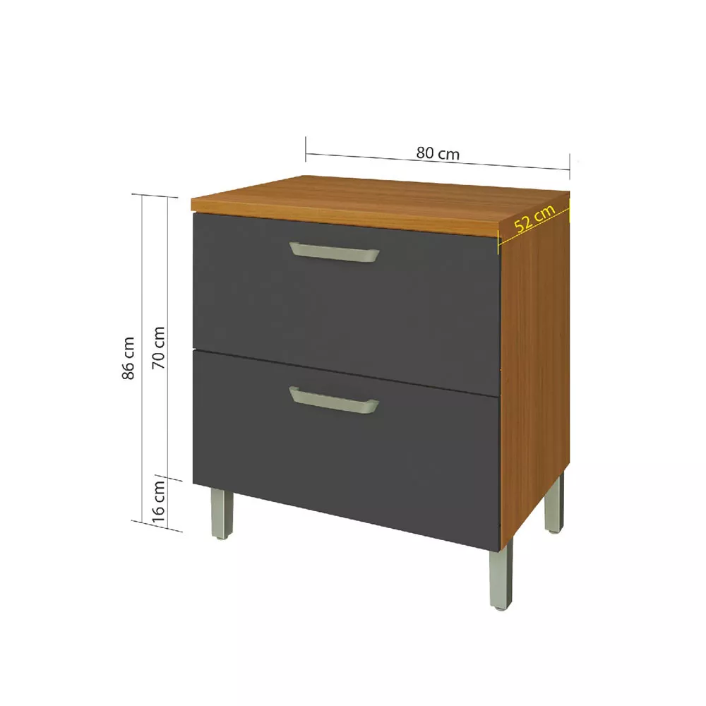 Image 3 of 4 of Balcão 1 Porta 1 Gaveta Nesher Princesa 80cm Mdf