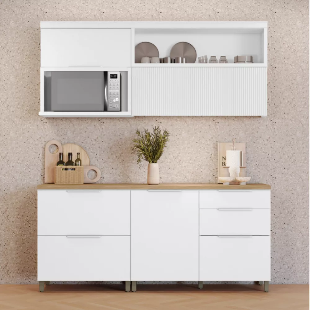 Image 0 of 15 of Cozinha 4 Peças Nesher Marquesa Ripado 100 Mdf