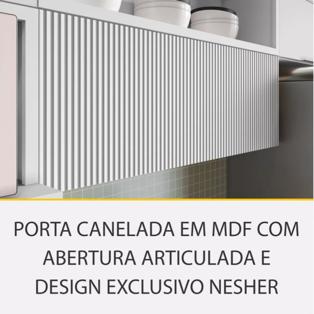 Image 4 of 15 of Cozinha 4 Peças Nesher Marquesa Ripado 100 Mdf