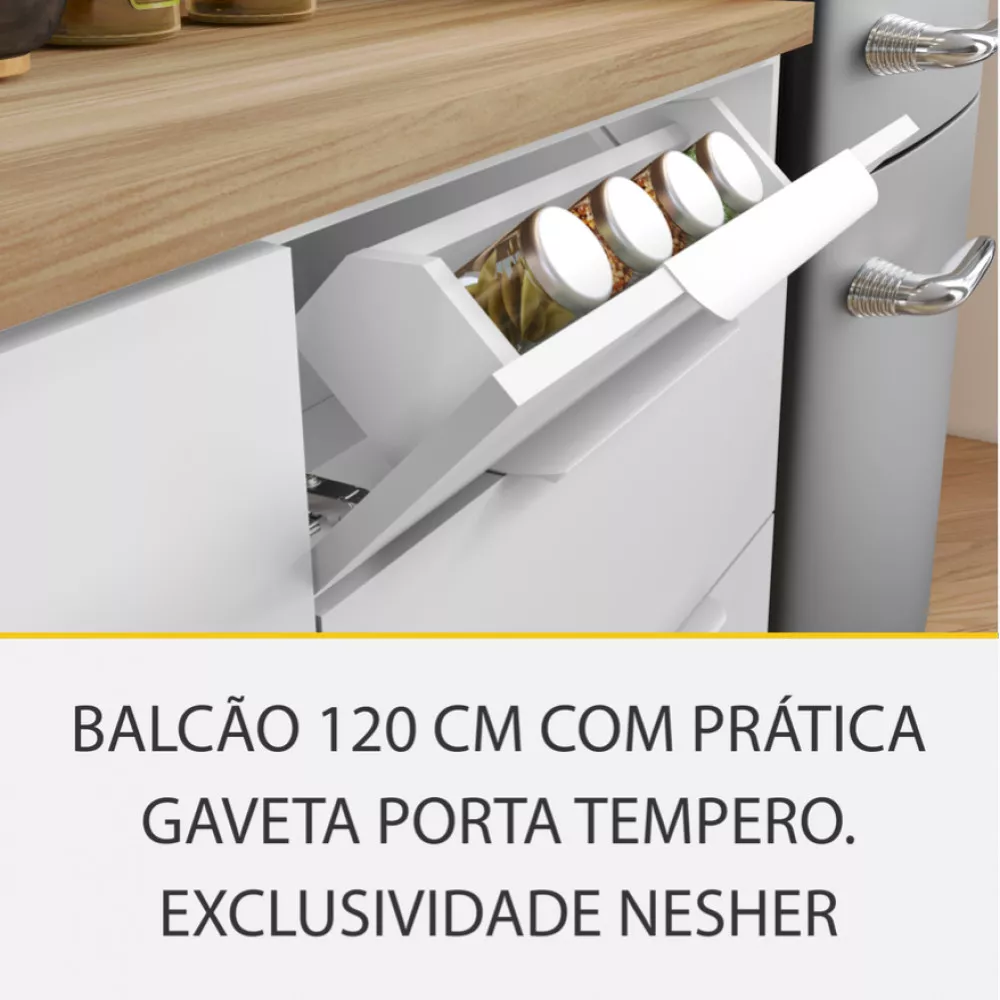 Image 8 of 15 of Cozinha 4 Peças Nesher Marquesa Ripado 100 Mdf