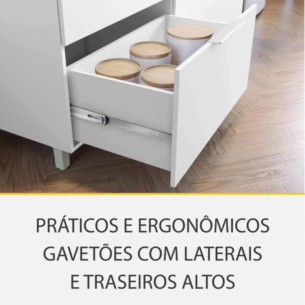 Image 10 of 15 of Cozinha 4 Peças Nesher Marquesa Ripado 100 Mdf