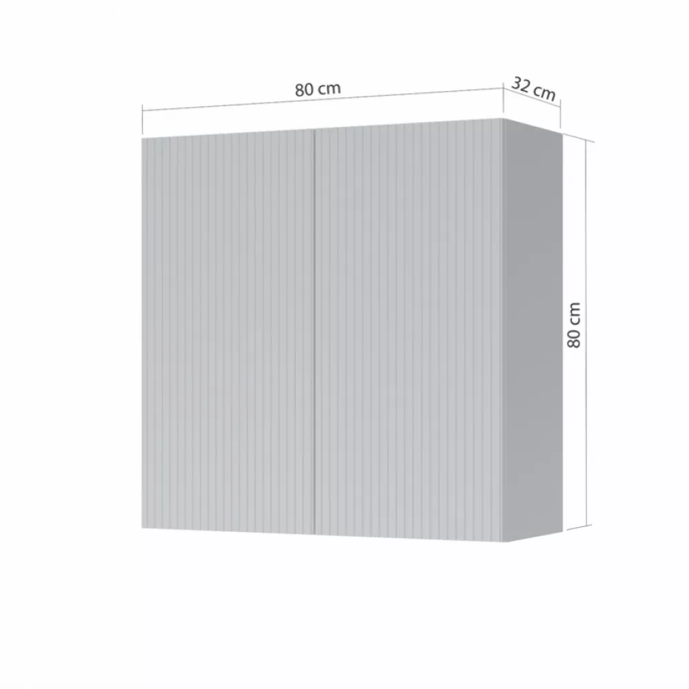 Image 1 of 3 of Armario Aereo 2 Portas Nesher Rainha 80cm Ripado 100 Mdf