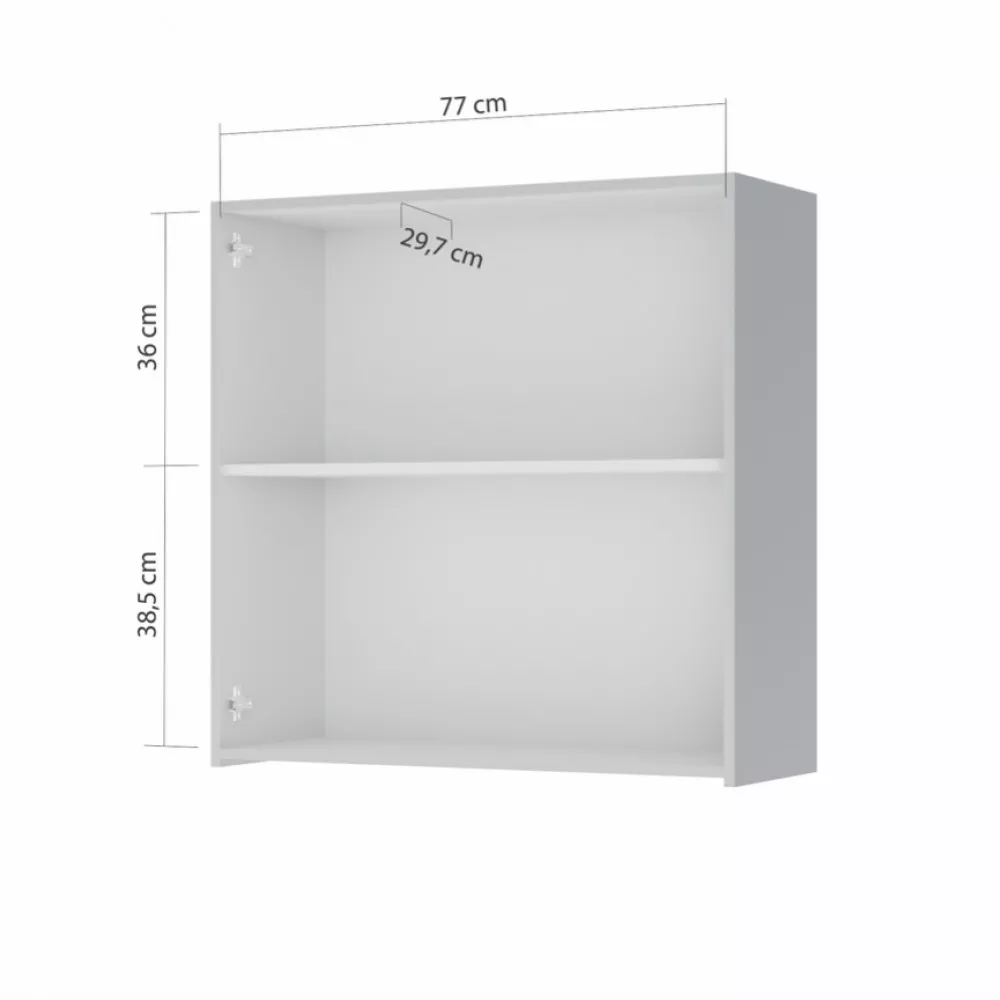 Image 2 of 3 of Armario Aereo 2 Portas Nesher Rainha 80cm Ripado 100 Mdf