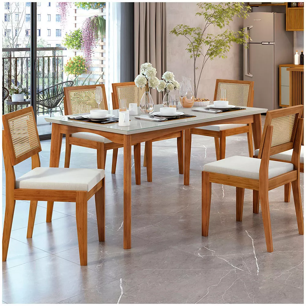 Image 0 of 9 of Conjunto Mesa Monalisa com 6 Cadeiras Rainha