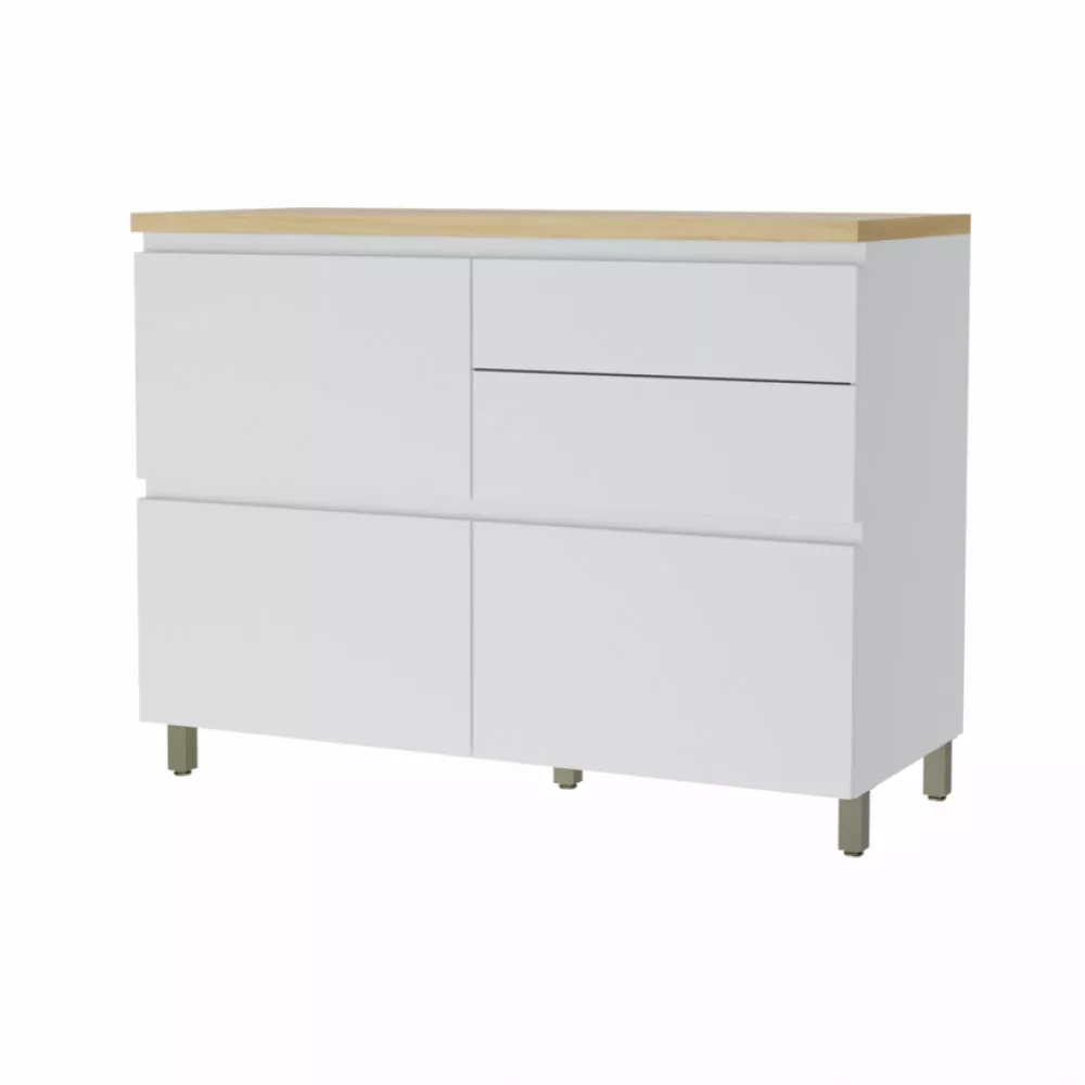Image 0 of 3 of Balcao 1 Porta Basculante 4 Gavetas Nesher Rainha 120cm 100 Mdf