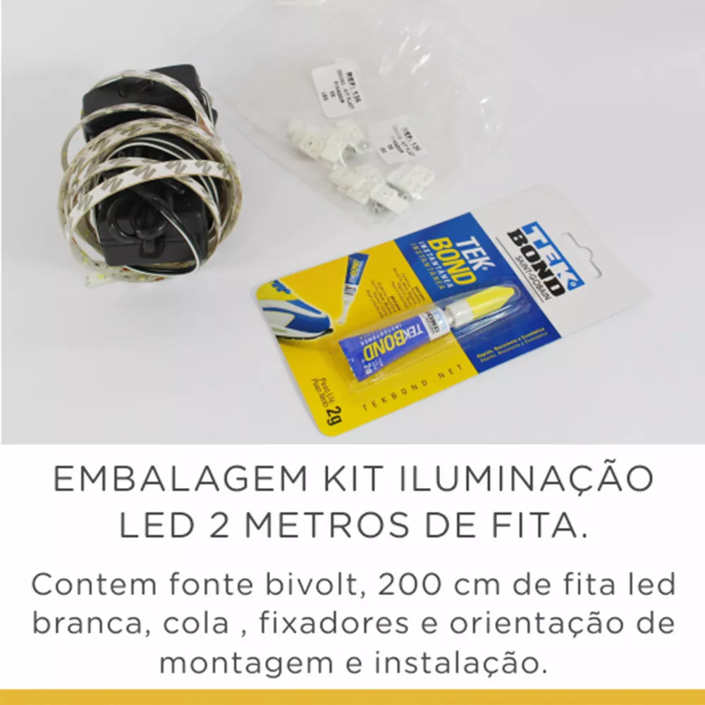 Image 1 of 4 of Kit Iluminação Led 2 Metros Com Fonte