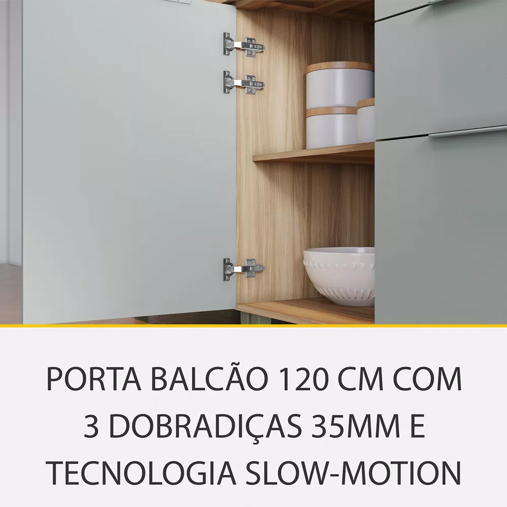 Image 6 of 13 of Cozinha 5 Peças 4 Portas 4 Gavetas Ripado Marquesa 100 MDF