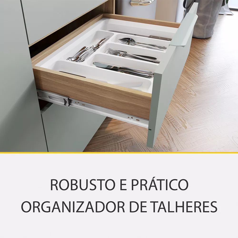 Image 7 of 13 of Cozinha 5 Peças 4 Portas 4 Gavetas Ripado Marquesa 100 MDF