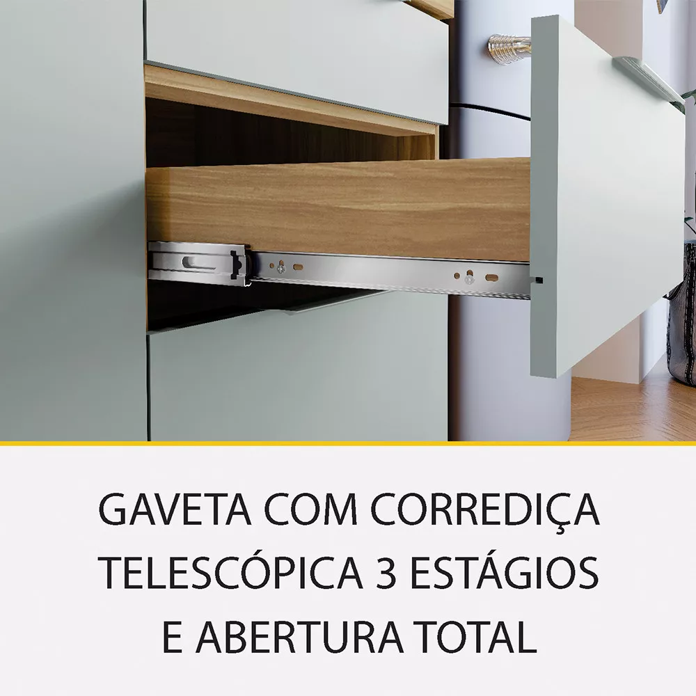 Image 8 of 13 of Cozinha 5 Peças 4 Portas 4 Gavetas Ripado Marquesa 100 MDF