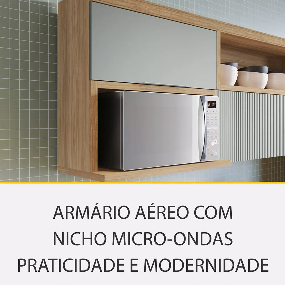 Image 10 of 13 of Cozinha 5 Peças 4 Portas 4 Gavetas Ripado Marquesa 100 MDF