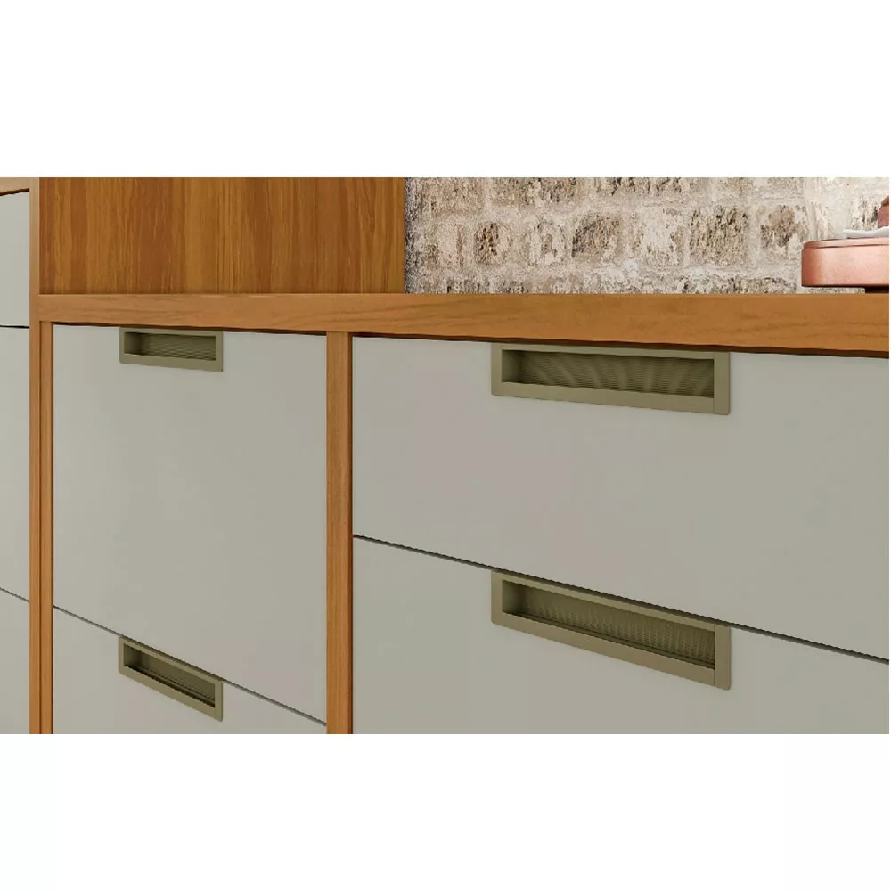 Image 3 of 10 of Cozinha Modulada 9 Peças Ripado Nesher Imperatriz Ângulo Mdf