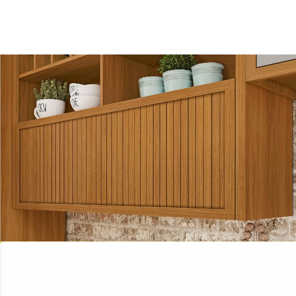 Image 6 of 10 of Cozinha Modulada 9 Peças Ripado Nesher Imperatriz Ângulo Mdf