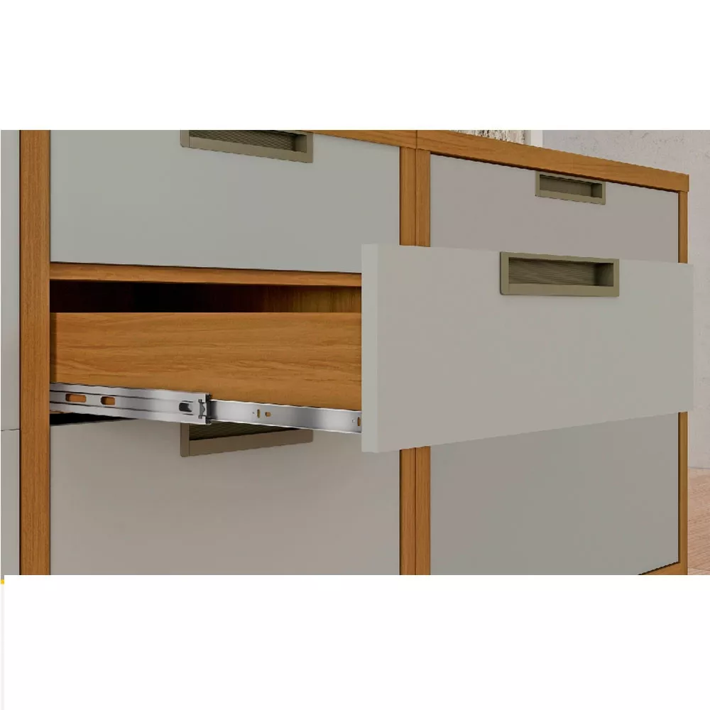Image 7 of 10 of Cozinha Modulada 9 Peças Ripado Nesher Imperatriz Ângulo Mdf