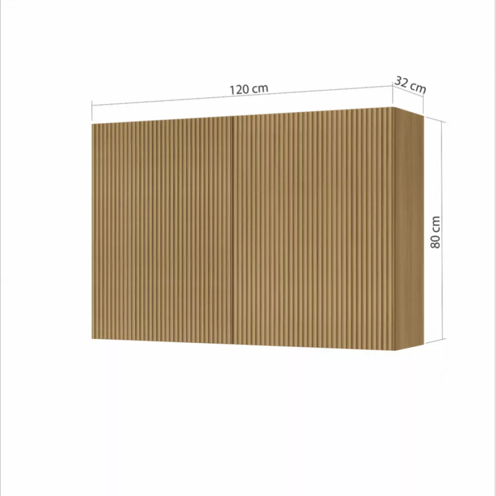 Image 2 of 3 of Armario Aereo 2 Portas Nesher Rainha 120cm Ripado 100 Mdf