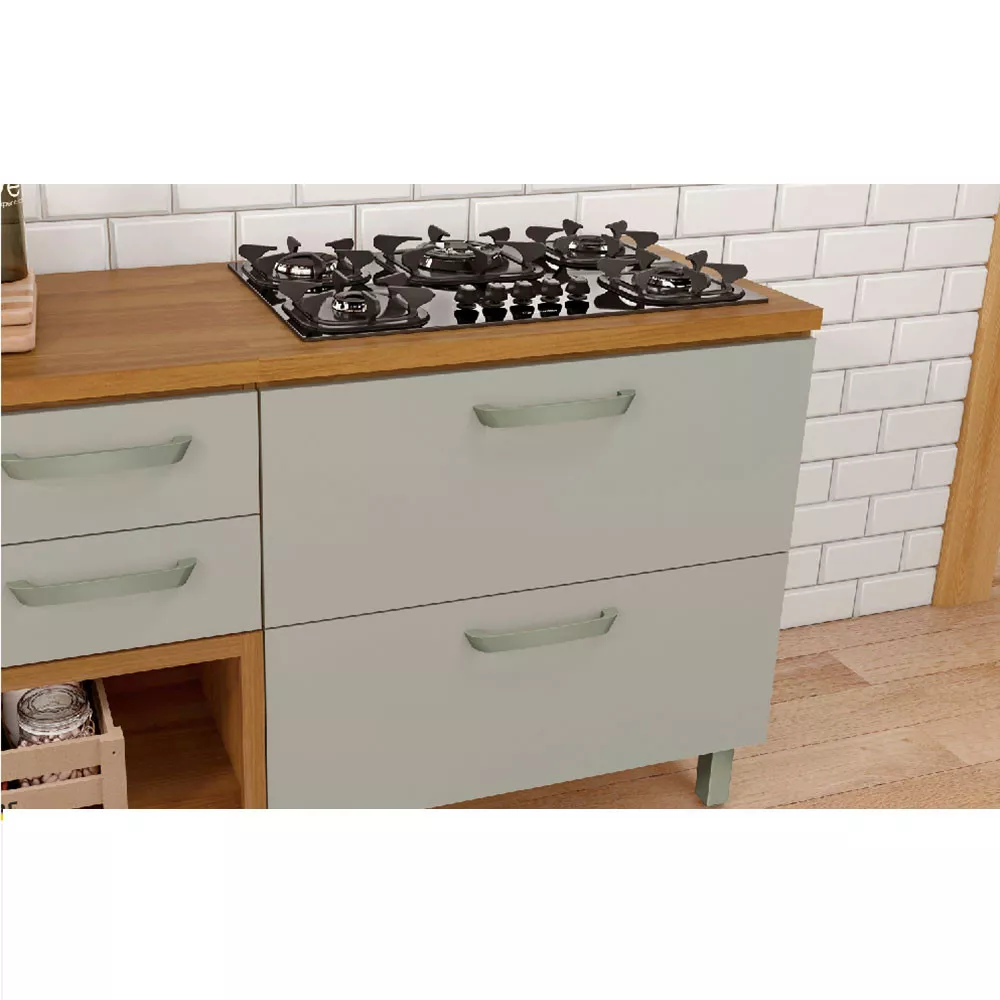 Image 4 of 7 of Cozinha Modulada 3 Peças Ripado Nesher Princesa Mdf
