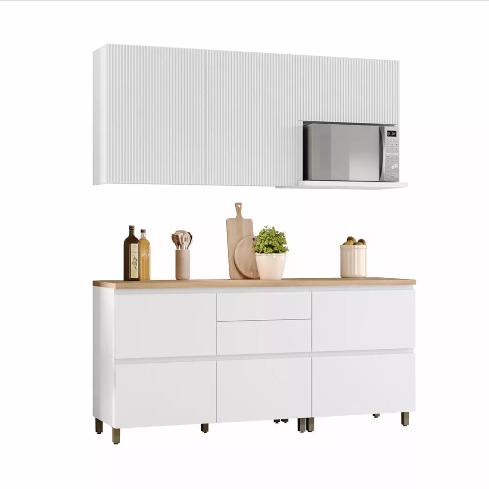 Image 1 of 13 of Cozinha 4 Peças Ripado Rainha 100 MDF