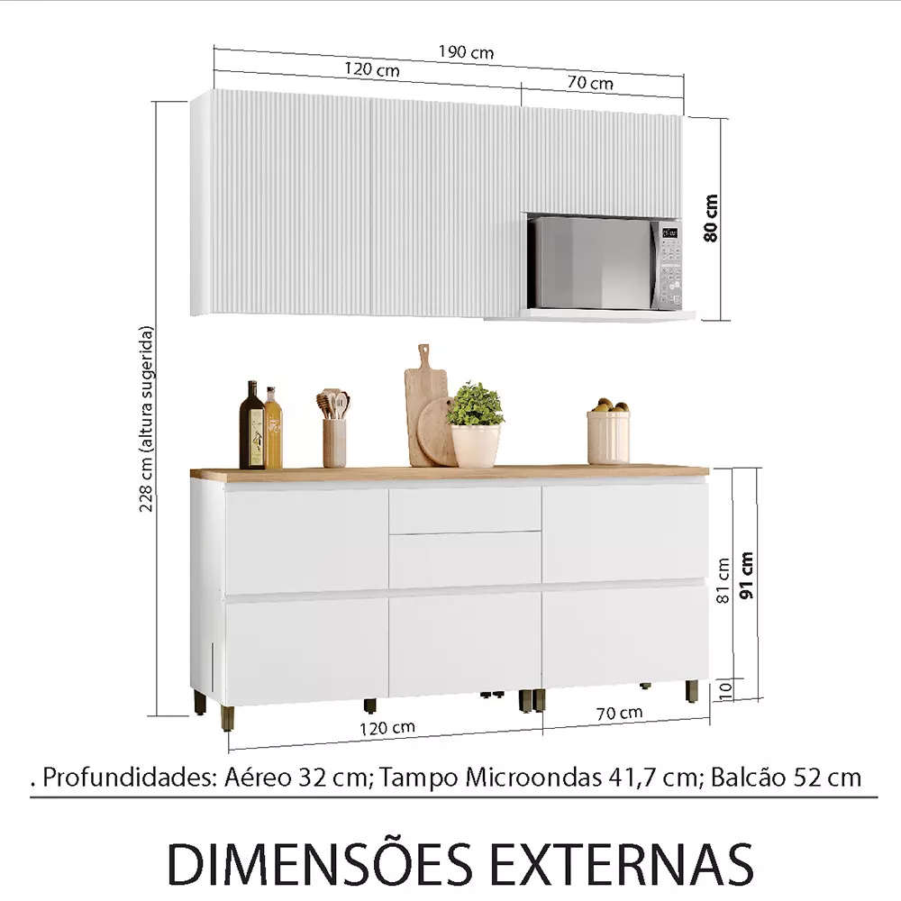Image 2 of 13 of Cozinha 4 Peças Ripado Rainha 100 MDF