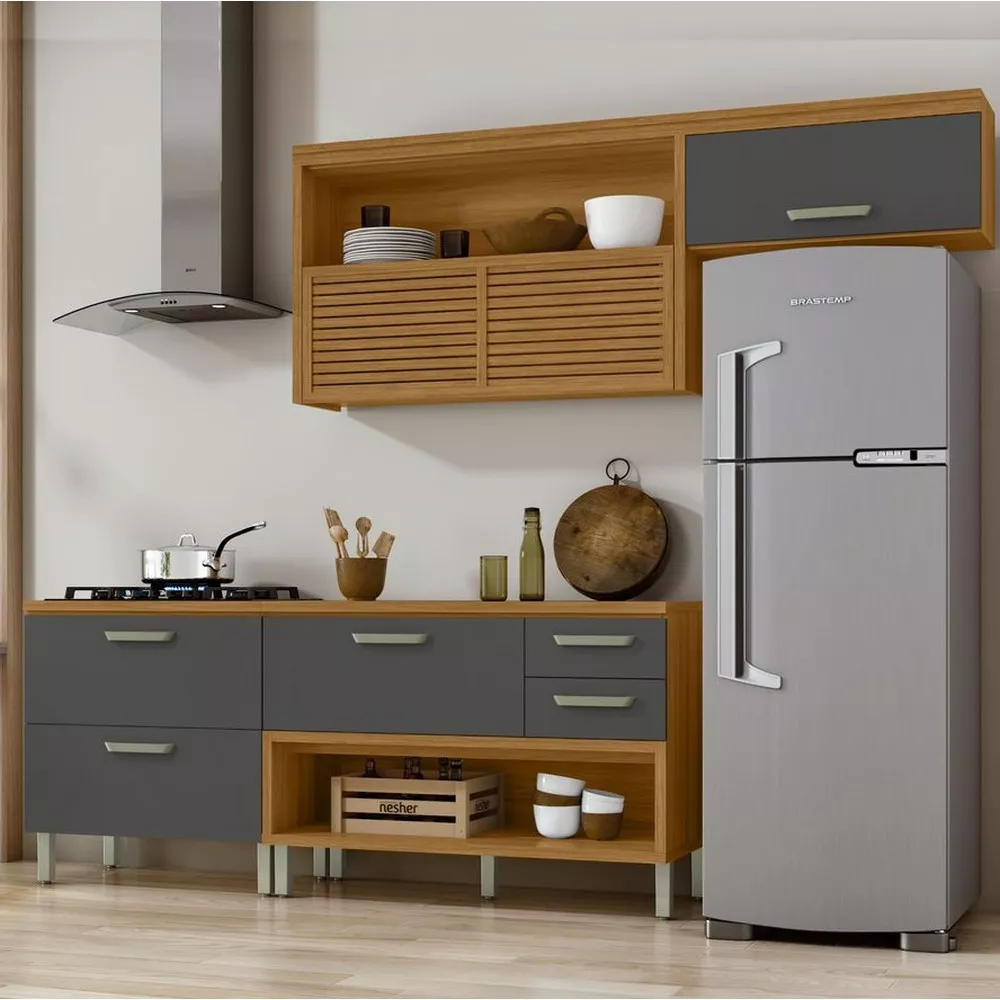 Image 0 of 14 of Cozinha 3 Peças Ripado Princesa 100 MDF Nesher