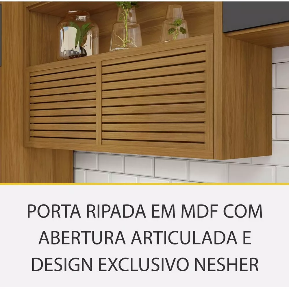 Image 5 of 14 of Cozinha 3 Peças Ripado Princesa 100 MDF Nesher