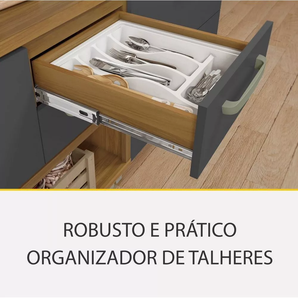 Image 11 of 14 of Cozinha 3 Peças Ripado Princesa 100 MDF Nesher